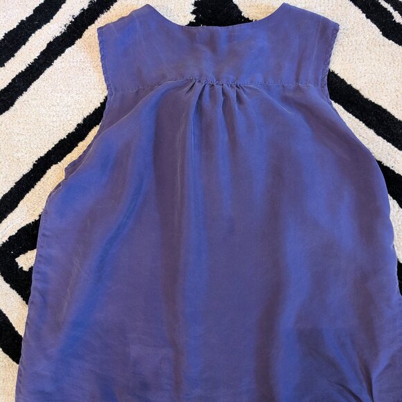 Anne Klein 100% Silk Size 6 Blouse Purple tie front officechic girlhoodcore - Picture 6 of 6
